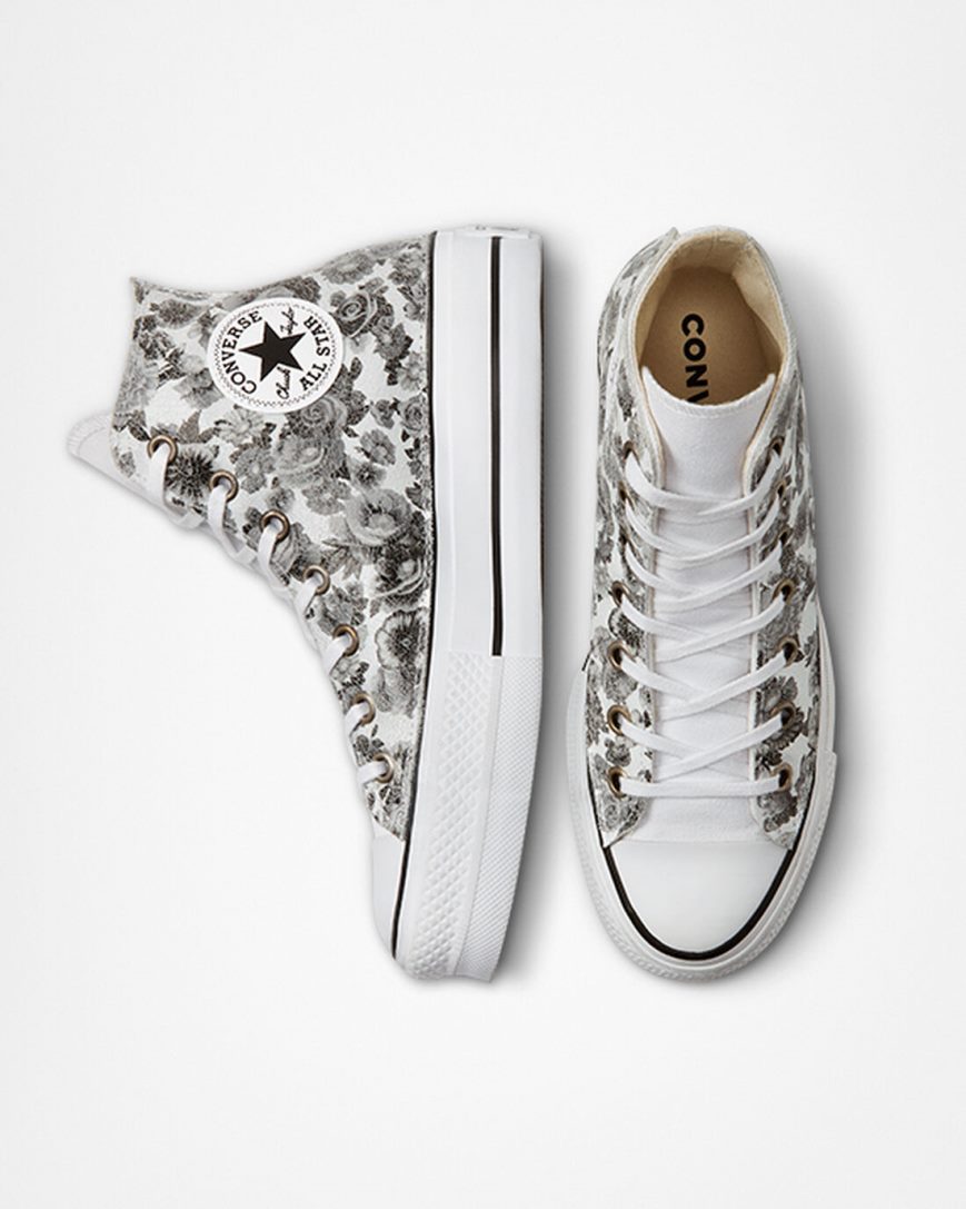 Dámské Boty Na Platformy Converse Chuck Taylor All Star Lift LTD Floral Vysoké Kytičkované | CZ 31YFO56